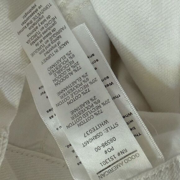 NWOT Good American High Rise Straight Raw Hem Jeans in W037 White $118 2 26 - Picture 8 of 9
